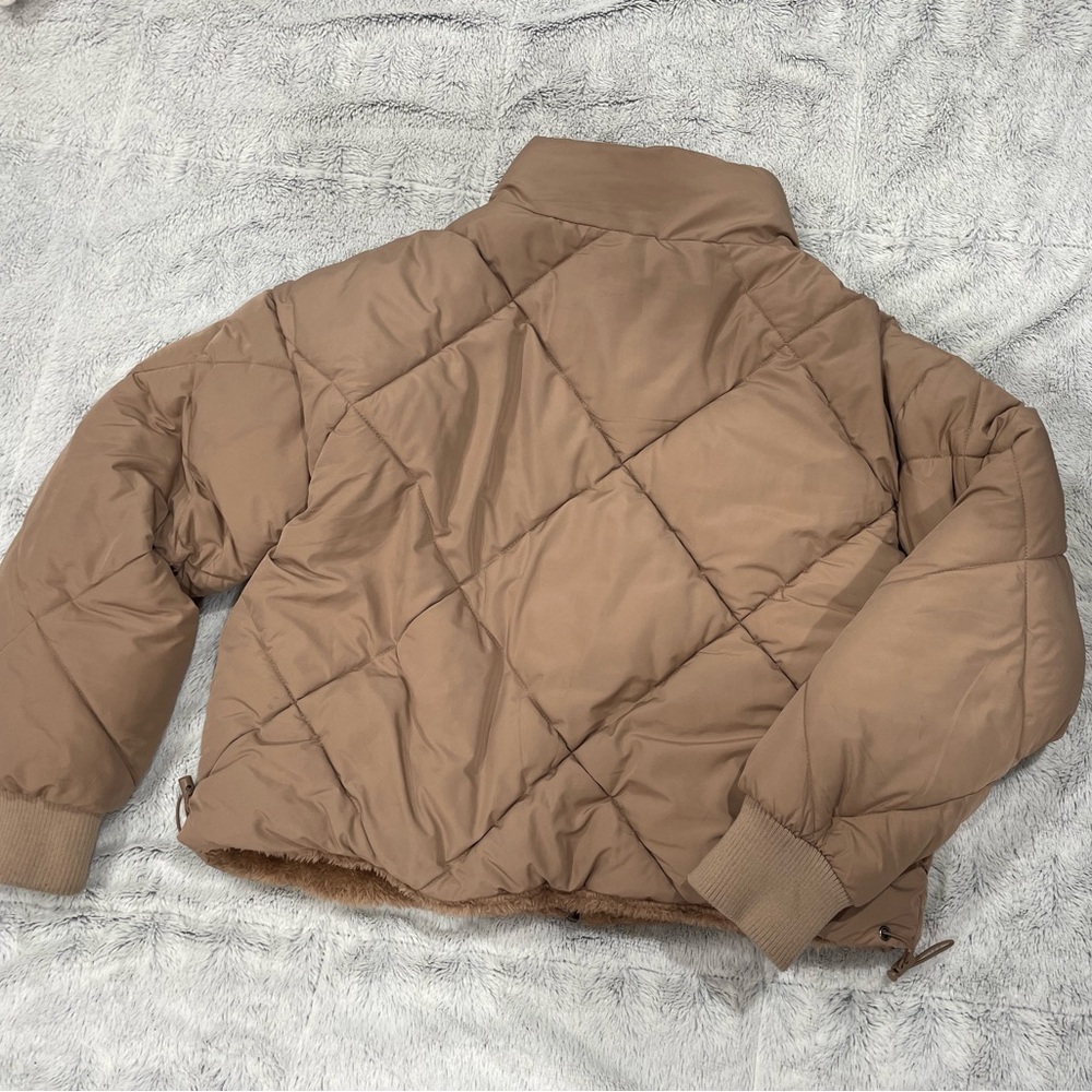 Tan Puffer Jacket - Picture 7 of 11